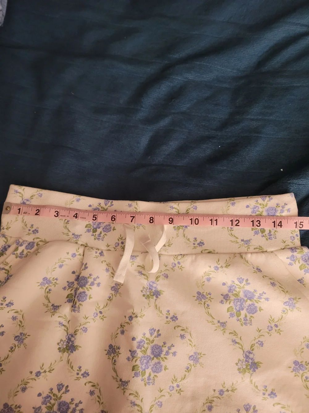 Women's Floral Cream Mini Skirt with Lilac Accents
